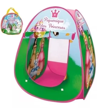 Barraca Infantil Dobrável Toca Tenda Cabana Menina Piquenique das Princesas DM Toys DMT4692