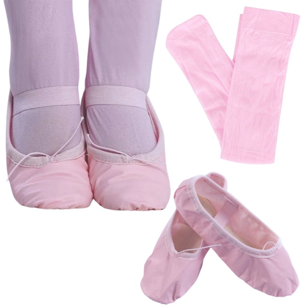 Kit Ballet infantil Sapatilha e Meia calça Rosa | Shopee Brasil