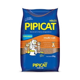 Areia Higiênica Pipicat Multicat para Gatos 12kg
