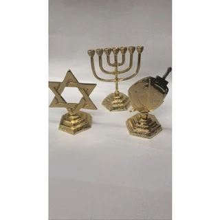 menora estrela de Davi escudo fé todos em metal kit com 3 pcs em Oferta na Shopee