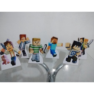 Display MDF Boneco Minecraft Steve Decorativo Festa Infantil - Sanja Festas