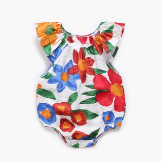 Bodysuits Da Menina Do Bebê De Algodão Flor Bebê Recém-Nascido Roupas De Verão Para O Bebê Meninas