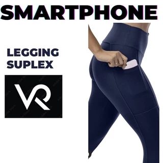 Calça Legging Fitness Poliamida Academia zero transparência cintura alta bolsos feminina
