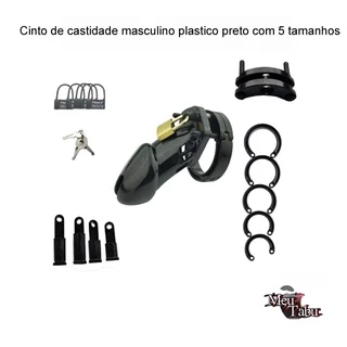 Cinto de castidade masculino plástico preto - BDSM