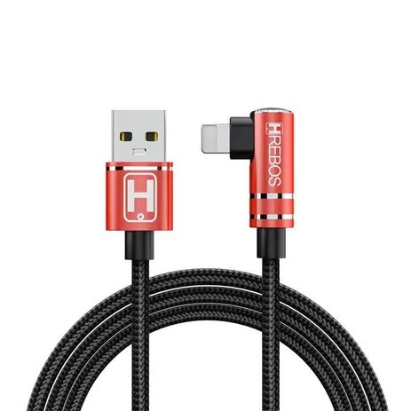 Cabo Hrebos Turbo 90° 1M IPHONE /Tipo-C /V8 GAMER JOGOS