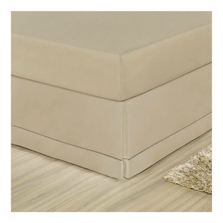 Saia Box Para Cama Colchao Casal Padrao Algodao Caqui