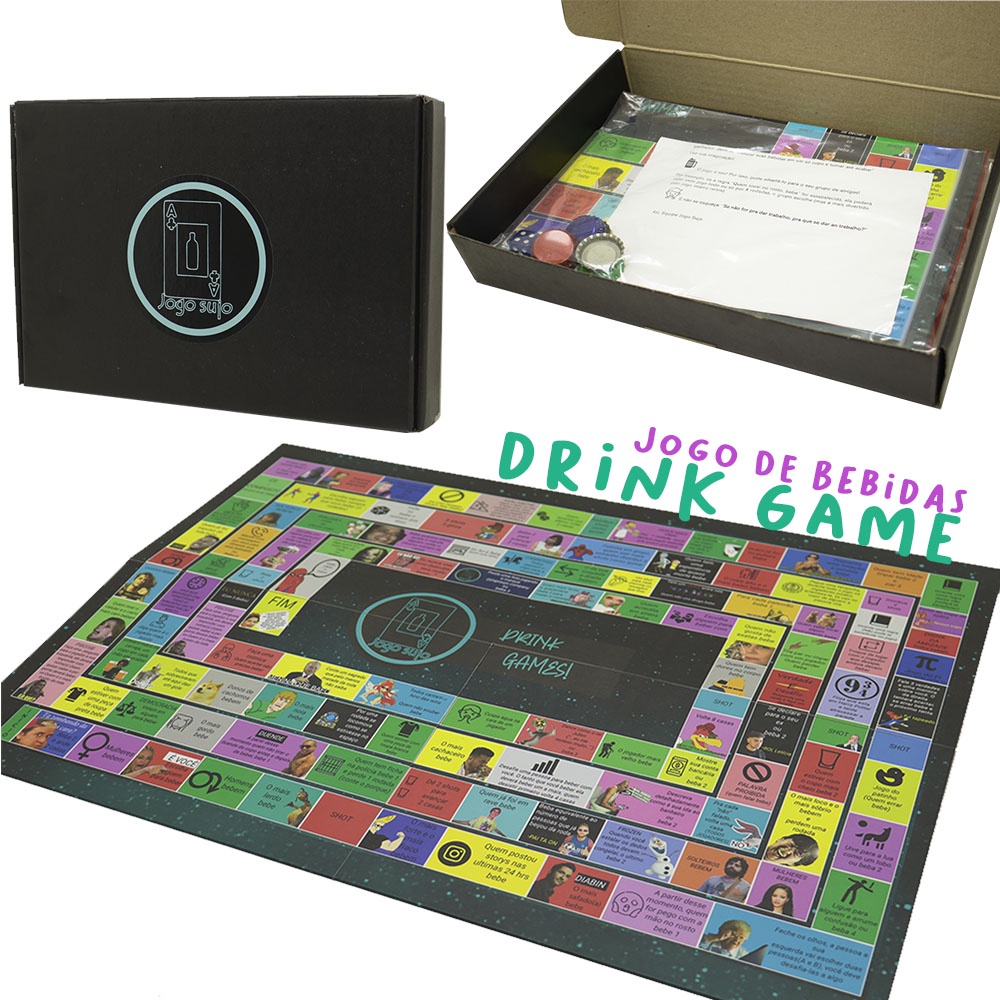 Jogo de Tabuleiro Alcóolico Bebidas Meme Drink Game Tequila Vodka ...