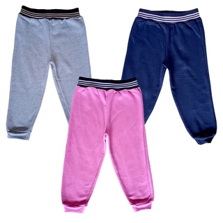 Kit 3 Calça Moletom ribana feminina infantil juvenil 1 ao 14