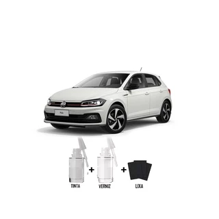 Tinta Tira Risco Automotivo Branco Cristal VW + Verniz 15ml