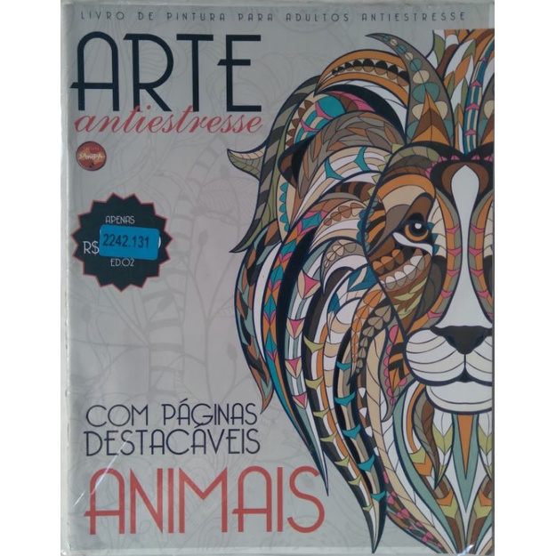 Livro de Pintura Para Adultos Antiestresse - Animais | Shopee Brasil