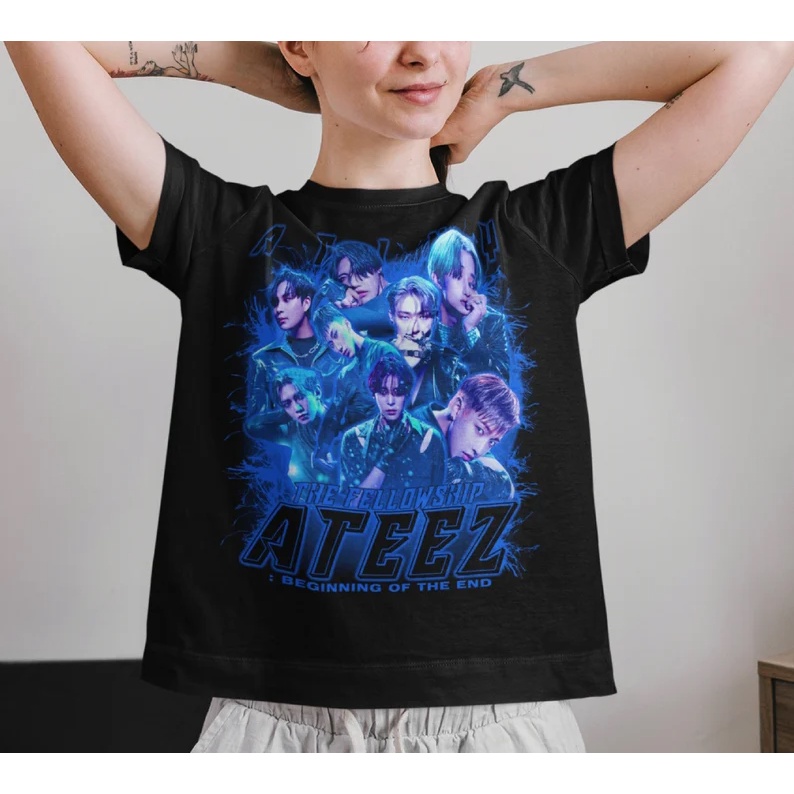 Camiseta T-shirt Unissex Algodão Grupo Kpop Ateez The Fellowship