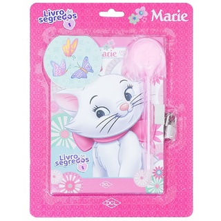 Diário Livro de Segredos Gatinha Marie Disney com Caneta Pom Pom