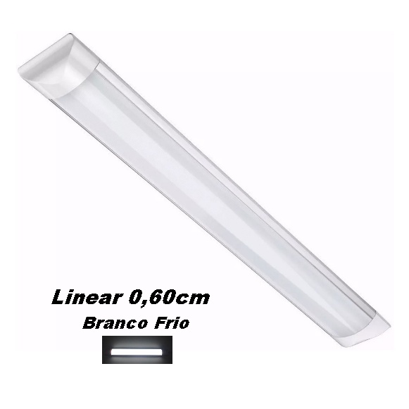 Luminaria Led Linear Sobrepor 0,60cm Slin 20w Branco Frio Shopee Brasil