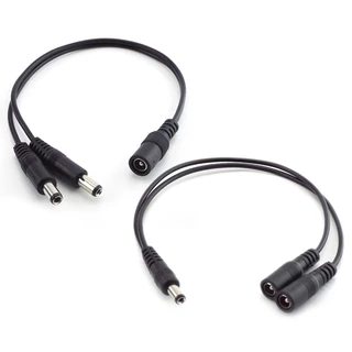 5.5 Milímetros 2.1 Milímetros 1 Fêmea Para 2 Way Masculino Dc Power Splitter Conector Plug Cabo De Extensão Para Cctv Led Strip Fornecimento De Luz Adaptador