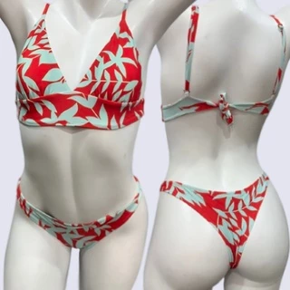 Biquíni Top Cropped Floral 2 Peças Bojo Removível Moda Praia Verão Poliamida em Oferta na Shopee