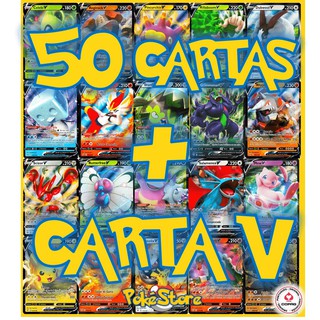 Kit Lote De 50 Cartas Pokémon + Gx + Lendário + Booster