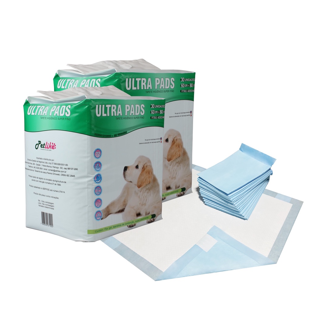 Tapete Higiênico Cachorro Ultra Pads Grande 60x80cm Kit 60un | Shopee ...