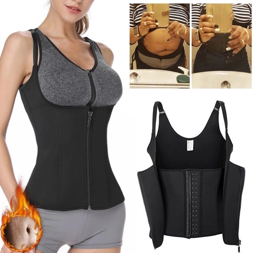 Cinta modeladora dupla compressão Sinta feminina modeladora cinta colete  feminina Cinta ajustável modeladora Redutora Colete Com Zíper E Alças - Faz  a Boa!