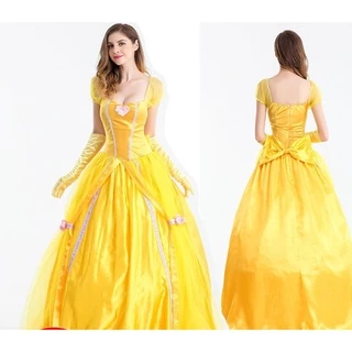 Vestido De Princesa Adulto A Bela Fera Belle Com Anágua