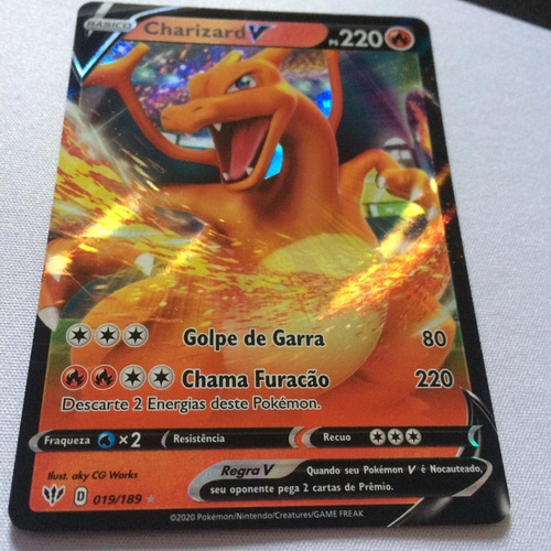 Carta Pokemon Charizard V Ultra Rara Copag Br + 25 Cartas | Shopee Brasil