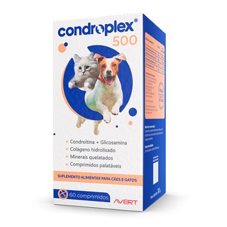 Suplemento Condroplex 500 Cães E Gatos C/ 60 Comprimidos