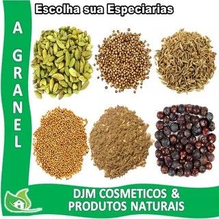 Escolha sua Especiarias: Cardamomo / Canela / Cravo / Coentro / Cominho / Gengibre / Mostarda / Noz Moscada / Orégano / Tomilho / Zattar / Zimbro