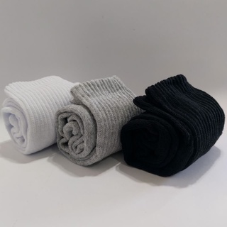 Meias Esportivas de Algodão Cano Alto Kit 3 Pares