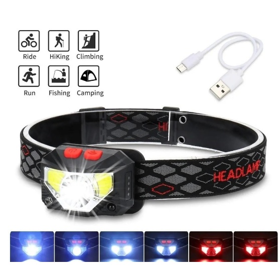 Lanterna De Cabeça Sensor MINI leve Lanterna Com Sensor Led Forte ...