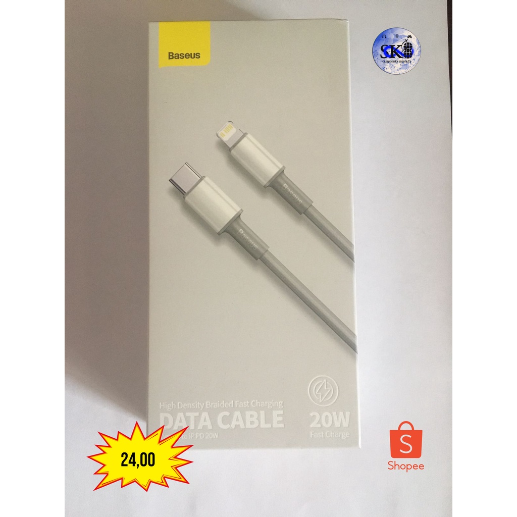 Cabo Lightning para USB tipo C 20W Baseus original Shopee Brasil