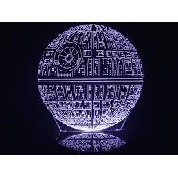Abajur Luminária Acrílico Estrela Da Morte Star Wars