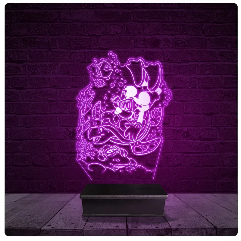 Luminária e Abajur Acrílico Led - Mickey Tartaruga