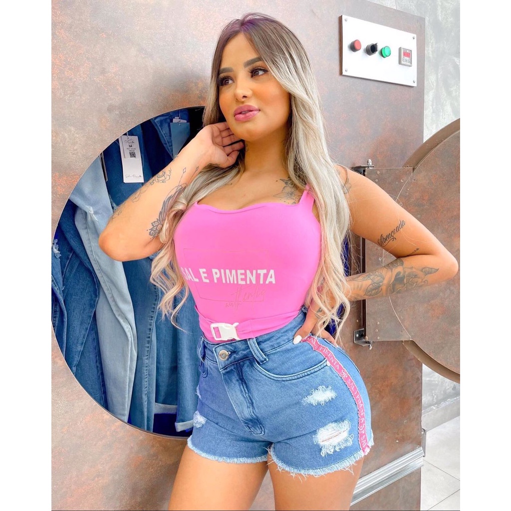 SHORTS COM FAIXA LATERAL - SAL E PIMENTA ORIGINAL | Shopee Brasil