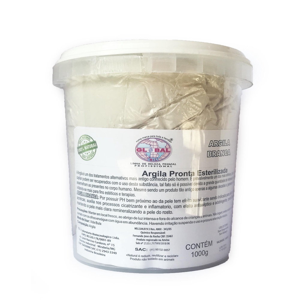 ARGILA BRANCA 1Kg (POTE) GLOBAL REF A7013