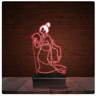 Abajur Luminária Acrílico Led - Mulan Disney 02