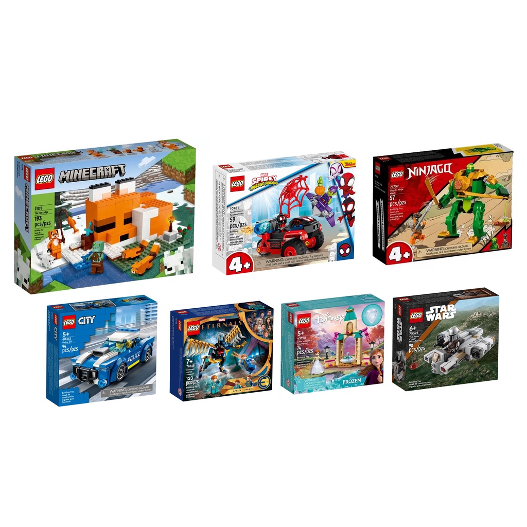 Conjuntos Lego Blocos de Montar - Vários Modelos Homem aranha- Star Wars- Minicraft- Ninjago- Eternals - Frozen - City