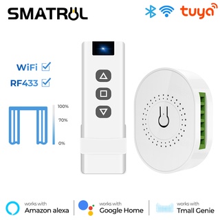 SMATRUL Tuya Mini Vida Inteligente WiFi RF433 Módulo Interruptor De Cortina Cega Elétrica Do Obturador Rolo Janela Motor De Controle Remoto Google Casa Alexa