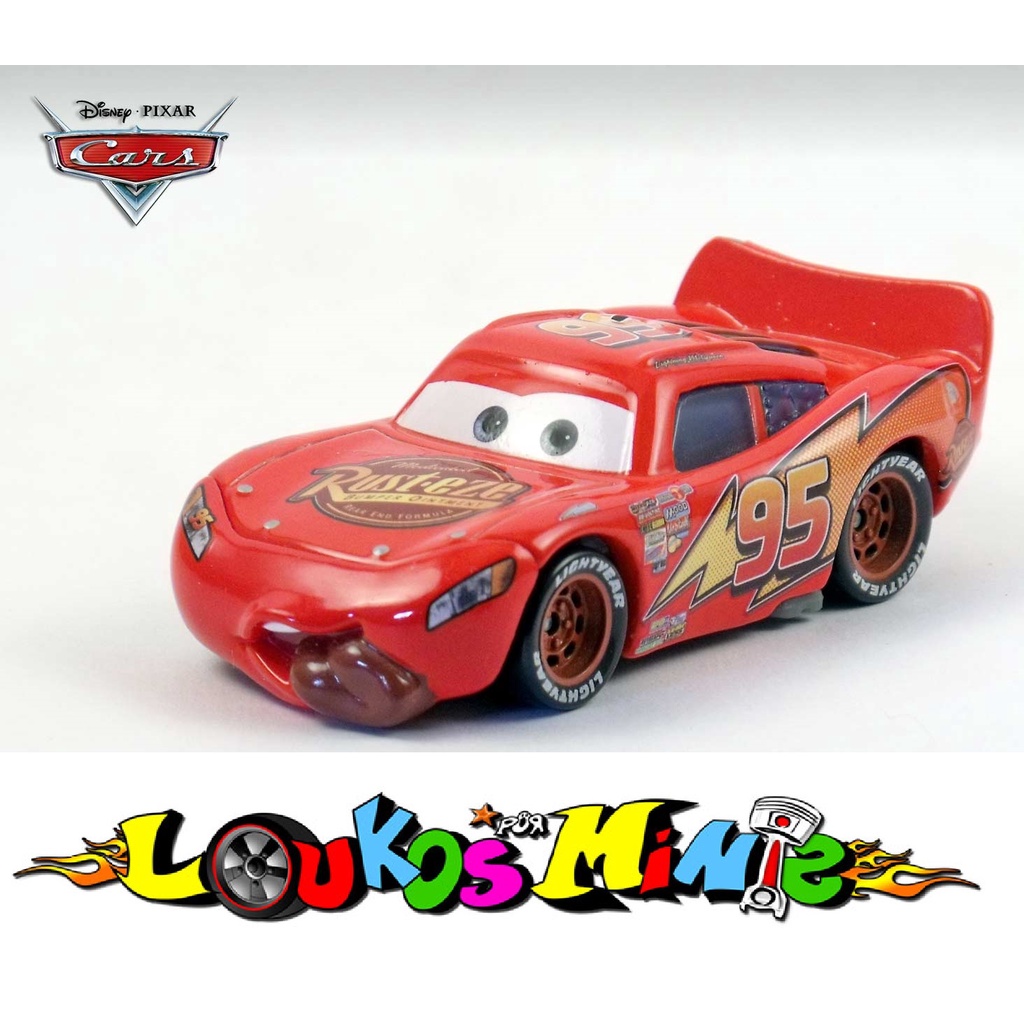 Disney Cars Tongue Lightning Mcqueen Original Mattel Loose Shopee Brasil 5861