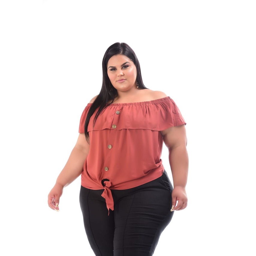 Blusa ciganinha xadrez plus hot sale size