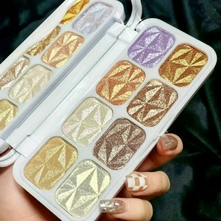 Paleta De 8 Cores De Sombras Diamantadas De Alto Brilho Peroladas Polarizadas Tridimensionais De Cor Da Pele Contornando A Maquiagem Européia E Americana Amazônia