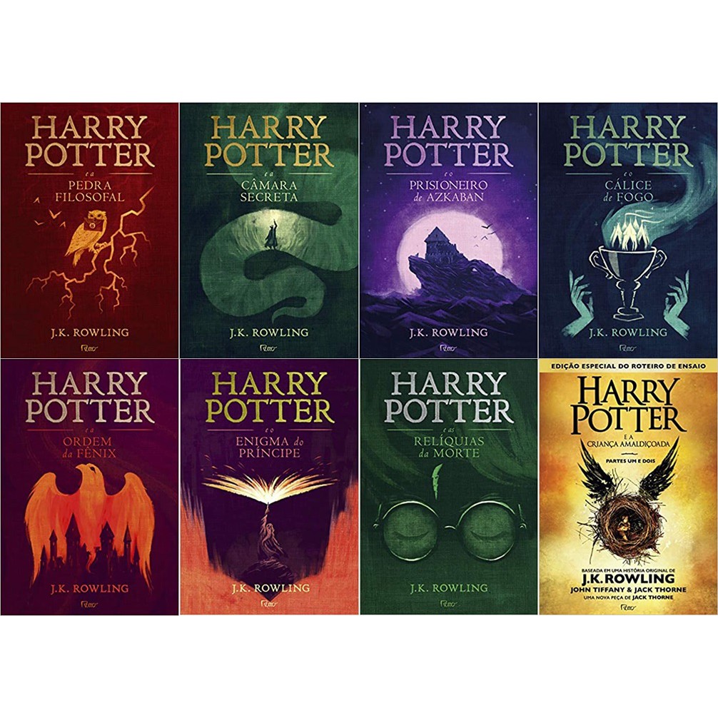 Harry Potter Box Coleção Capa Dura Novas Imagens 8 Livros | Shopee Brasil