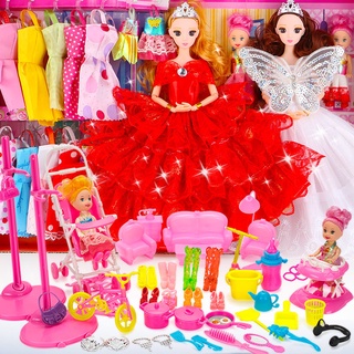 Compre 45cm princesa barbie boneca roupas arrastando vestido de casamento  crianças presente moda brinquedo acessórios decoração para casa