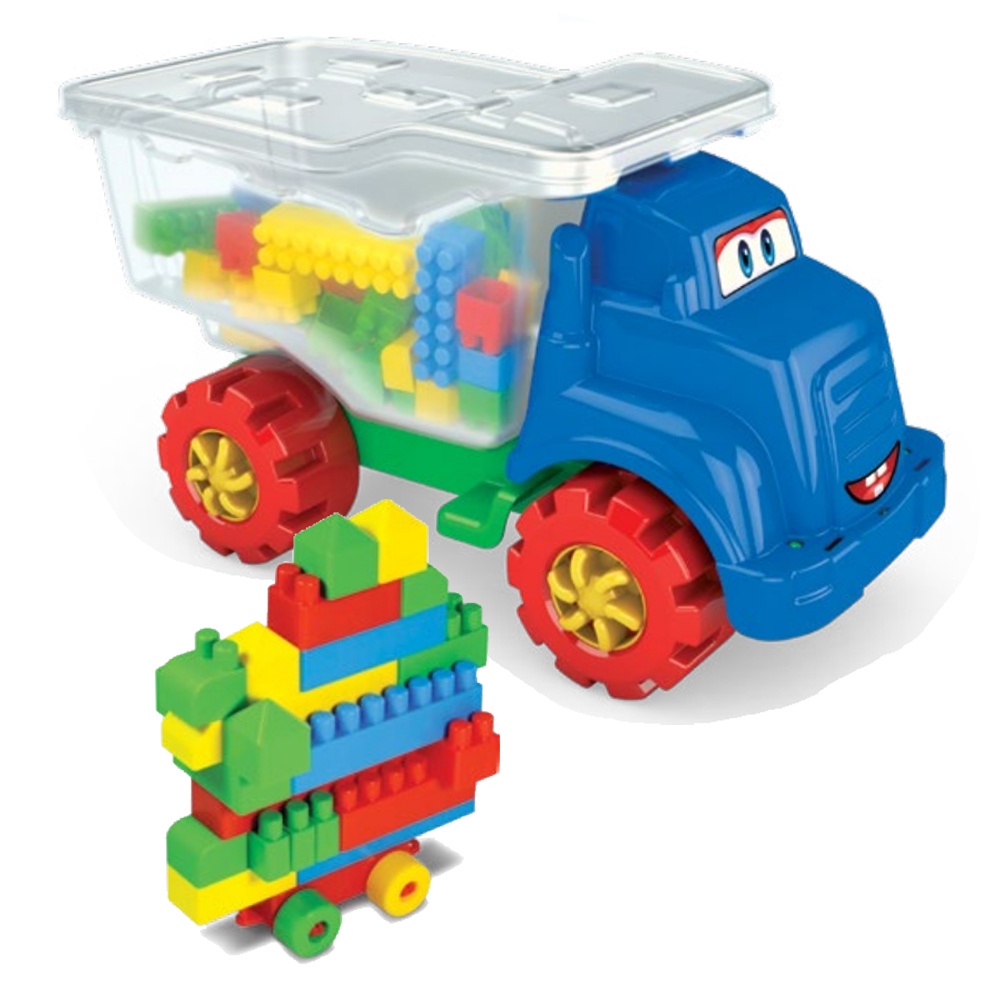 Caminhão De Brinquedo Com 25 Blocos De Montar Brinquedo Infantil