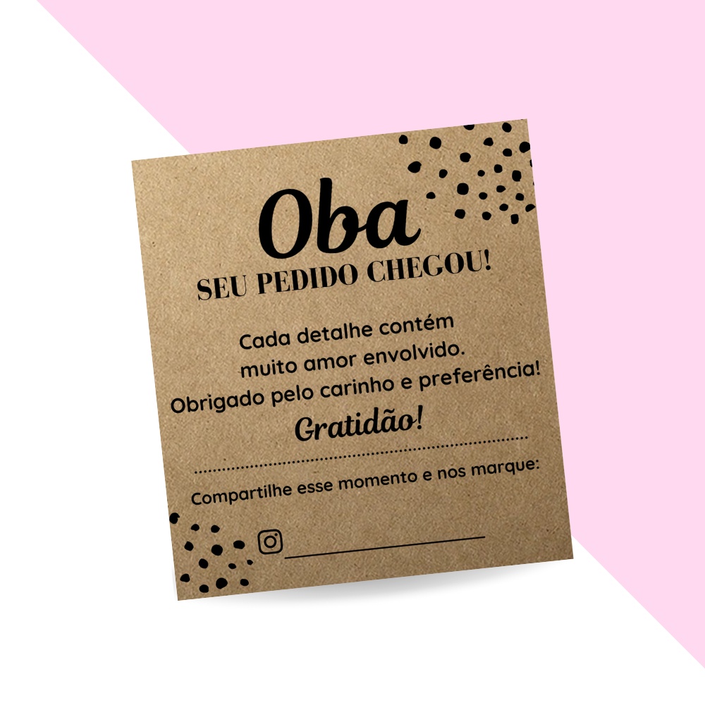 Cartão Seu Pedido Chegou Kraft 9x10cm | Shopee Brasil