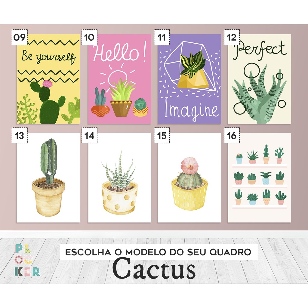 Quadros Decorativos Desenho Cactos Desenhos á Mão Bege Quarto Moderno –  Decora 10