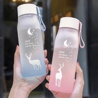 560ml Copo Da Água Garrafa De Grande Capacidade De Alta Temperatura De Plástico Tempo Escala Fosco Estudante Esportes Ao Ar Livre Casal