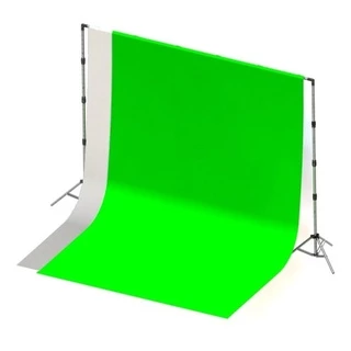 2 Tecido 3x3 Verde/branco + Sup Fundo Infinito Foto + Bolsa