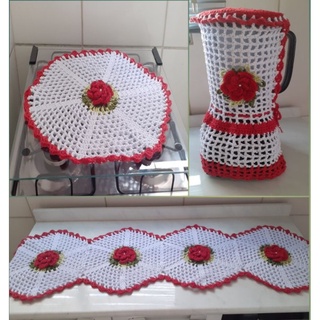 Pin de Cleusa em kit completo para cozinha em crochê  Jogo de cozinha  croche, Crochê para cozinha, Jogos de cozinha