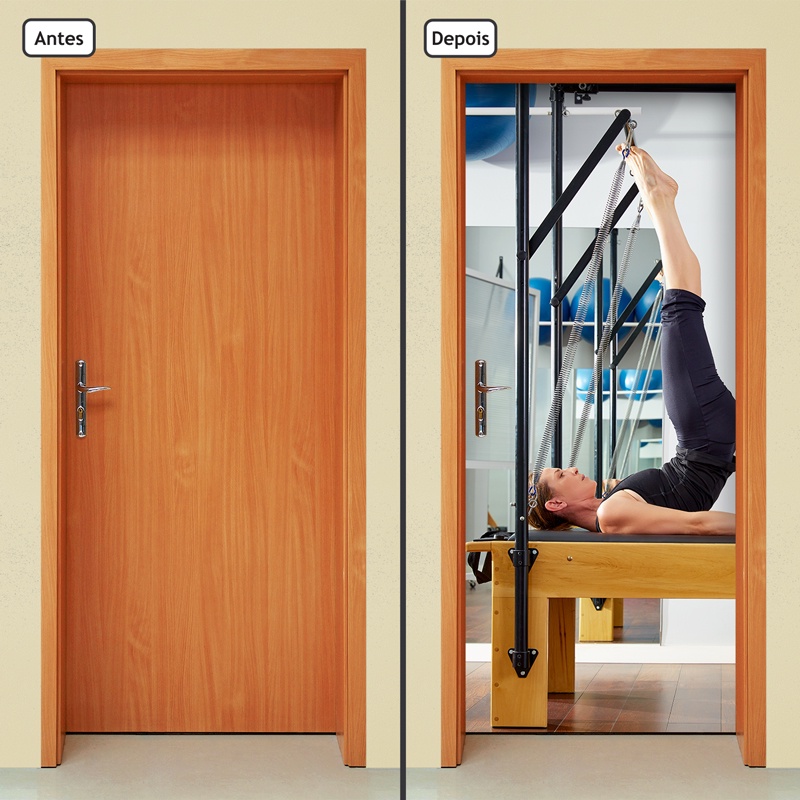 Adesivo Decorativo De Porta Parede Vidro Casa Academia Fitness Pilates ...