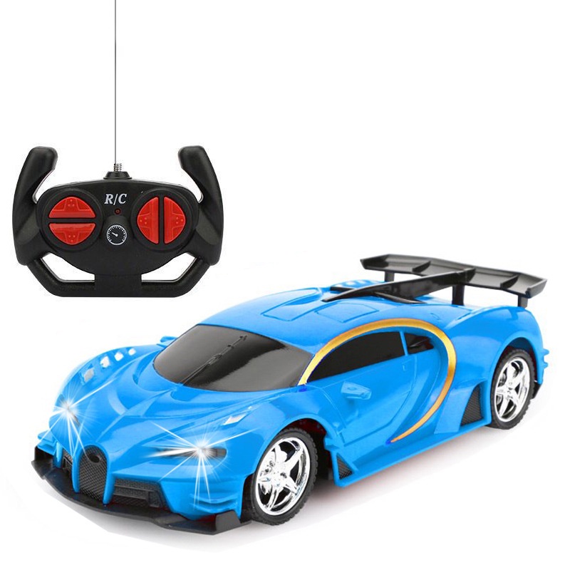 Carro Carrinho Esportivo De Corrida Controle Remoto Azul Para