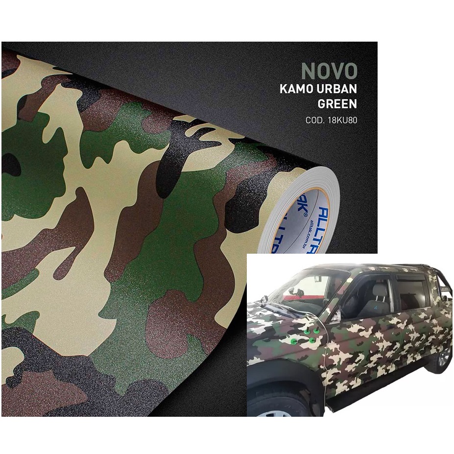 Adesivo Envelopamento Camuflado 50cm Kamo Urban Alltak